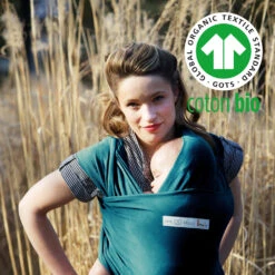 Echarpe De Portage Basic Bio Bleu Rétro -Produits Pour Bébé lr046143701 7