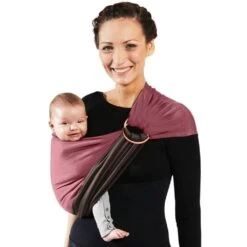 Petite écharpe De Portage Sans Nœud Rosé Et Pécan -Produits Pour Bébé lr046143855 1