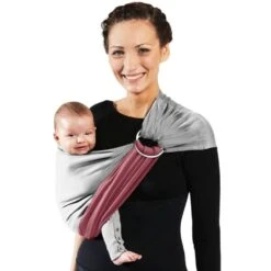 Petite écharpe De Portage Sans Nœud Chiné Et Rosé -Produits Pour Bébé lr046143862 1
