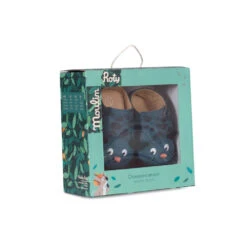 Moulin Roty Chaussons Cuir Bébé 12-18 Mois Bleu Dans La Jungle -Produits Pour Bébé mr067085228 2
