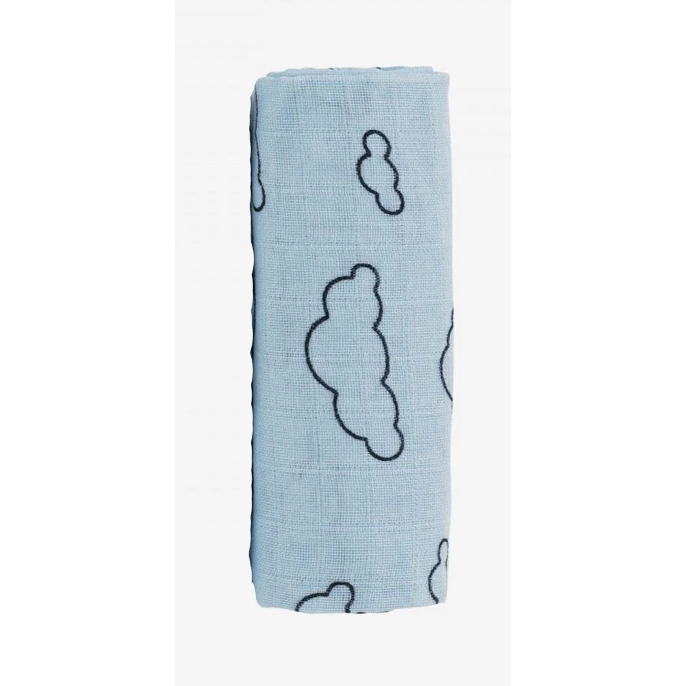 Lange 115 X 115 Cm Viscose De Bambou - Nuage (blanc Ou Bleu) 4 Lange 115 X 115 Cm Viscose De Bambou - Nuage (blanc Ou Bleu) – Image 2