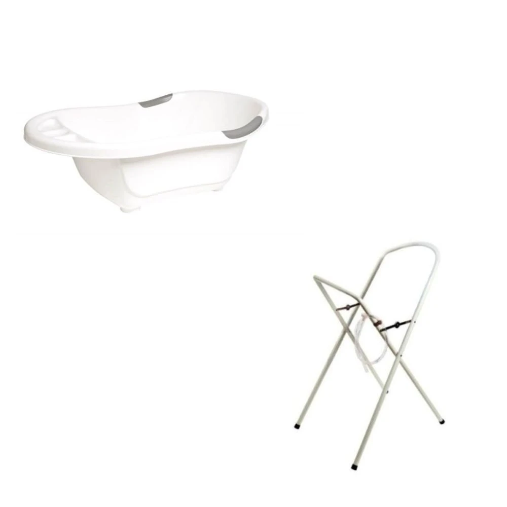Baignoire Bébé Blanche Avec Vidange + Support à Pied 4 Baignoire Bébé Blanche Avec Vidange + Support à Pied – Image 2