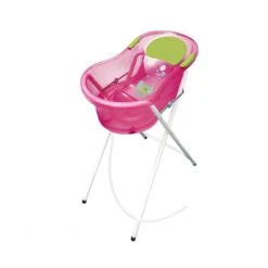 Baignoire 0-6 Mois éléphant Rose Transat Intégré +support à pied