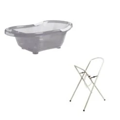 Baignoire Bébé Grise Avec Vidange + Support à Pied -Produits Pour Bébé rm092247067 1