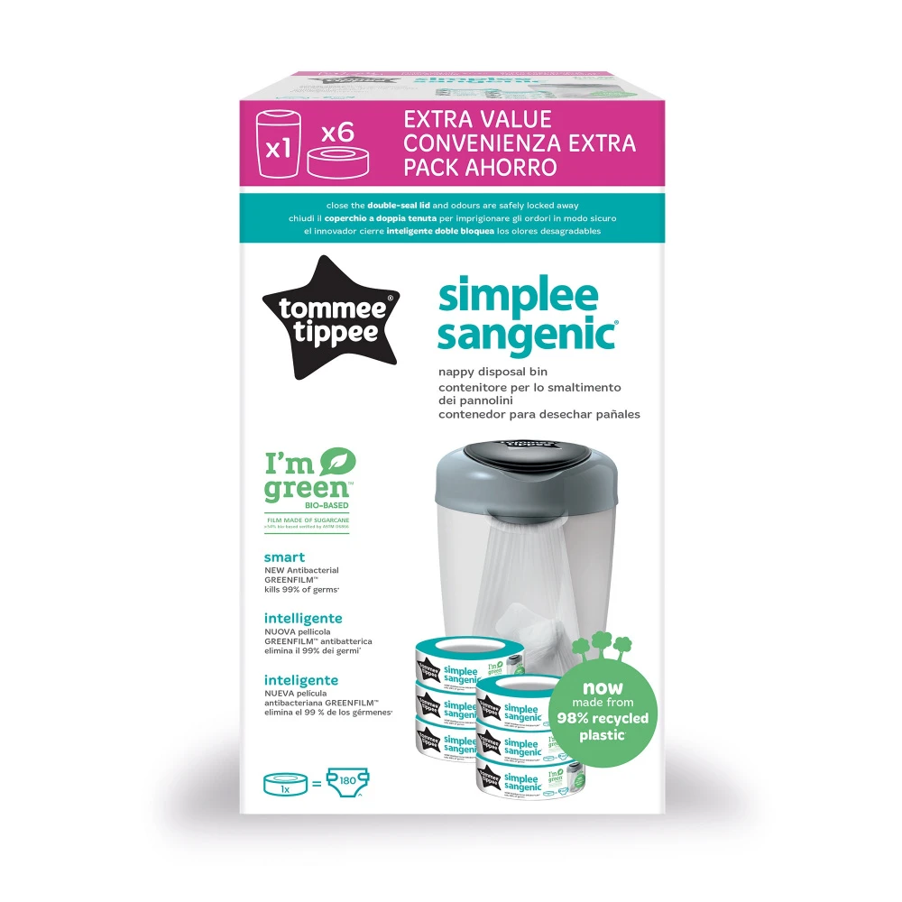 Tommee Tippee Starter Pack Poubelle Simplee + 6 Recharges 11 Tommee Tippee Starter Pack Poubelle Simplee + 6 Recharges – Image 9