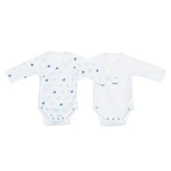 Lot De 2 Bodies Blanc Et Bleu Naissance Blue Baleine -Produits Pour Bébé st121012854 1