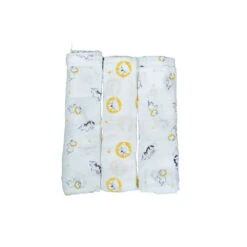 Lot De 3 Langes Bio 70x70cm Pluche Et Pompon -Produits Pour Bébé st121020088 1