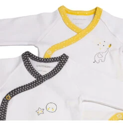 Lot De 2 Bodies Gris/jaune 1 Mois Babyfan -Produits Pour Bébé st121092484 1