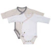 Lot De 2 Bodies Blanc Et Beige 1 Mois Timouki -Produits Pour Bébé st121097649