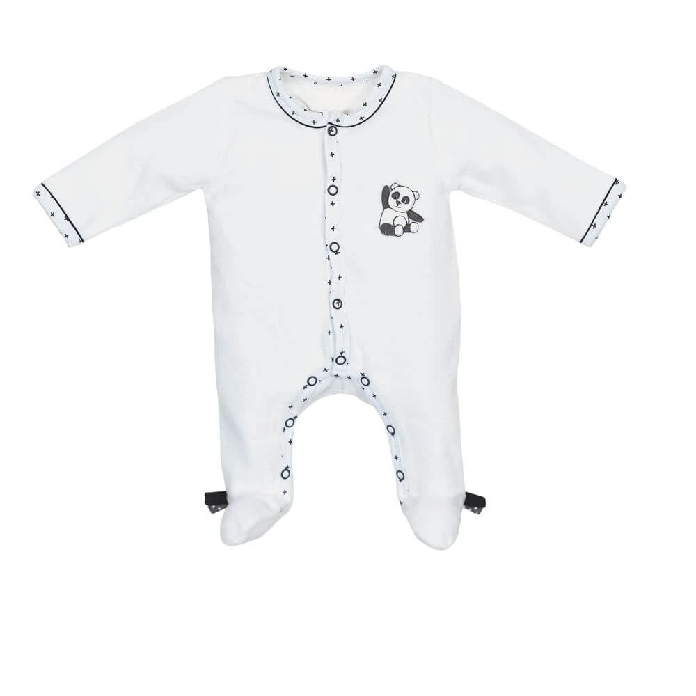 Pyjama Bébé Velours Blanc 3 Mois Ouverture Devant Panda Chao Chao 3 Pyjama Bébé Velours Blanc 3 Mois Ouverture Devant Panda Chao Chao