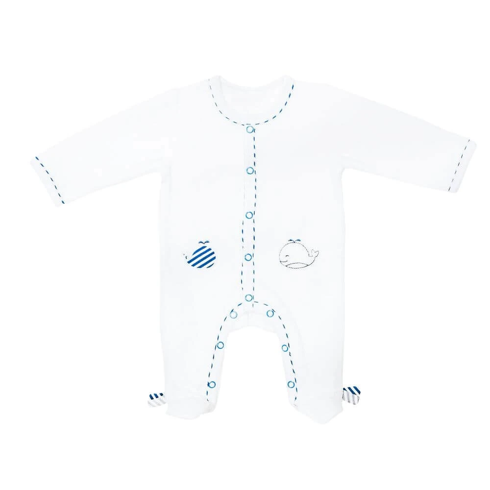 Pyjama Bébé Velours Blanc Blue Baleine Naissance Ouverture Devant 3 Pyjama Bébé Velours Blanc Blue Baleine Naissance Ouverture Devant
