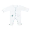 Pyjama Bébé Velours Blanc 1 Mois Ouverture Devant Blue Baleine -Produits Pour Bébé st125013097