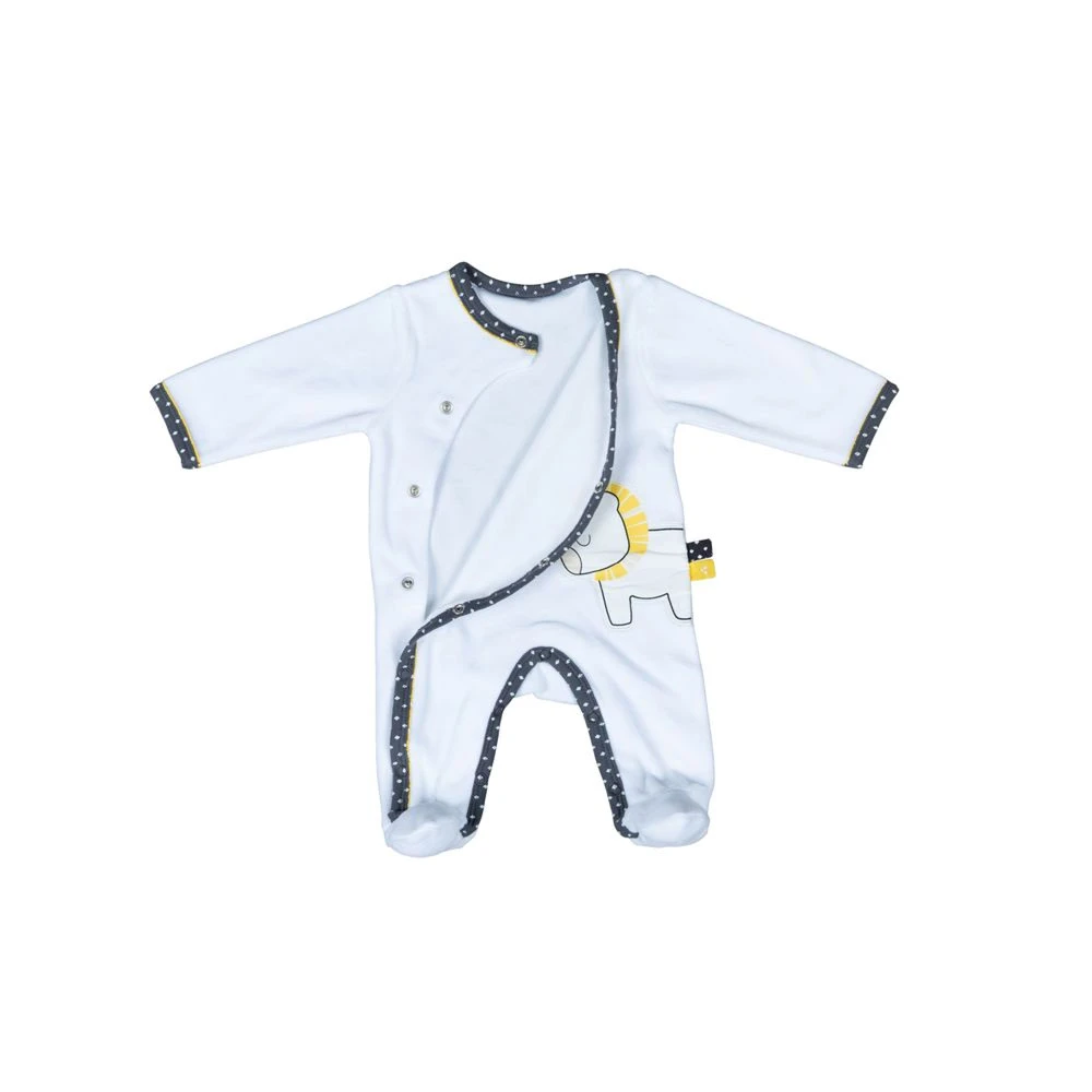 Pyjama Bébé Velours Lion Pluche Et Pompon Naissance 5 Pyjama Bébé Velours Lion Pluche Et Pompon Naissance – Image 3