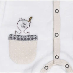 Pyjama Bébé Velours Blanc Ours Timouki 1 Mois -Produits Pour Bébé st125097588 2