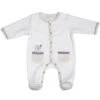 Pyjama Bébé Velours Blanc Ours Timouki 3 Mois -Produits Pour Bébé st125097595