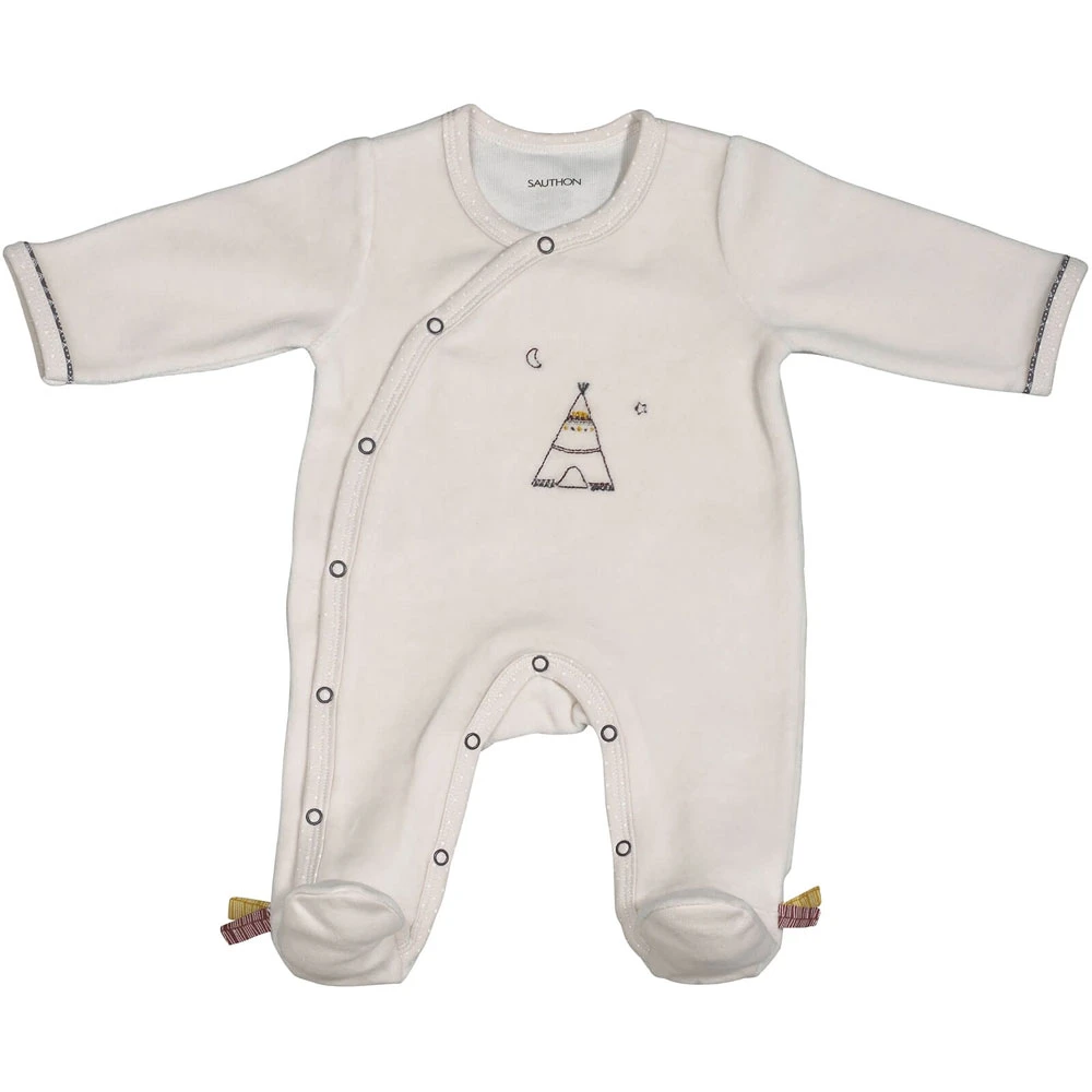 Pyjama Bébé Velours Beige 3 Mois Timouki 3 Pyjama Bébé Velours Beige 3 Mois Timouki
