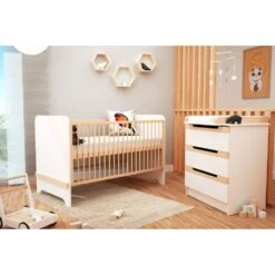 Commode à Langer Carrousel Blanc Et Hêtre Verni -Produits Pour Bébé tq064137053 5