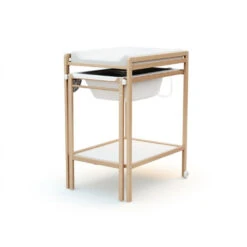 Table à Langer Avec Baignoire Essentiel Hêtre Verni